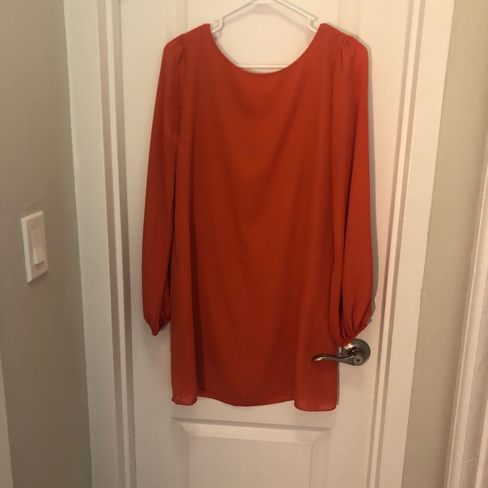 Burnt orange 3/4 sleeve dress